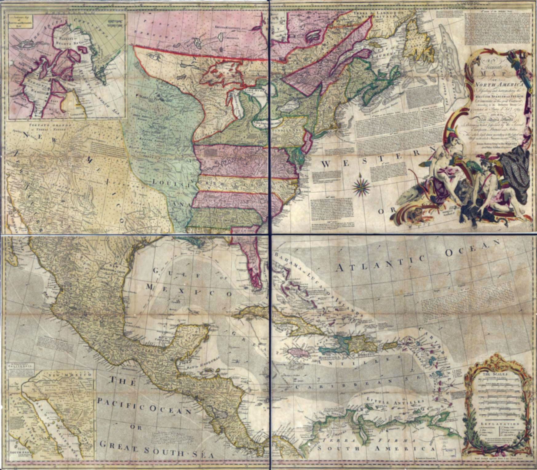 An accurate map of North America. Bowen 1763