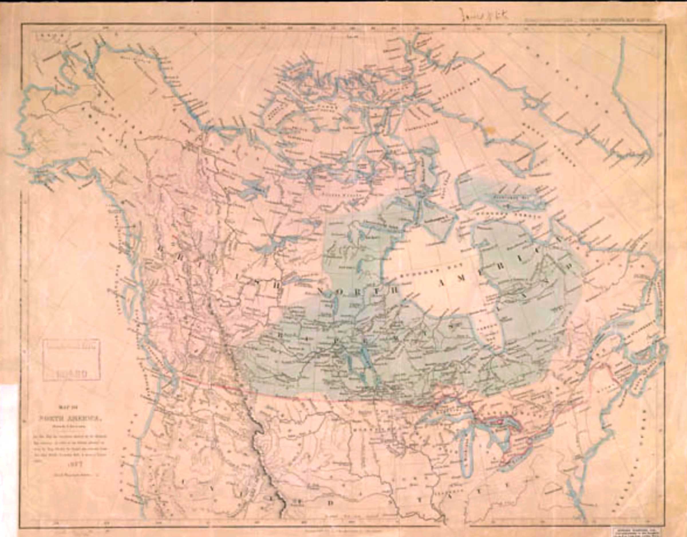 Map of North America. Drawn by J. Arrowsmith, 1857